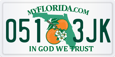 FL license plate 0513JK