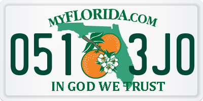 FL license plate 0513JO