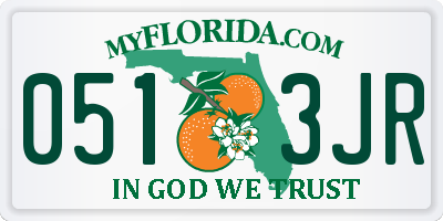 FL license plate 0513JR