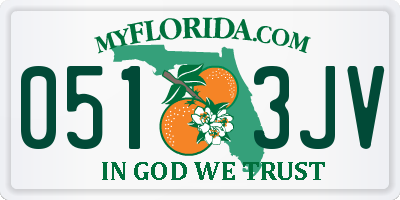 FL license plate 0513JV