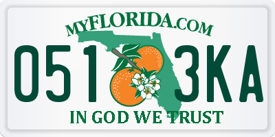 FL license plate 0513KA