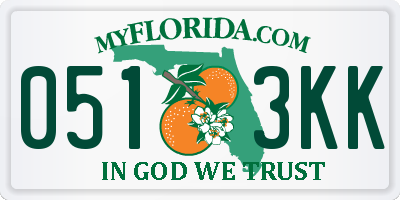FL license plate 0513KK