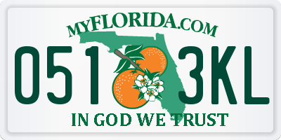 FL license plate 0513KL