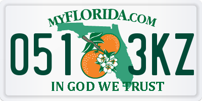 FL license plate 0513KZ