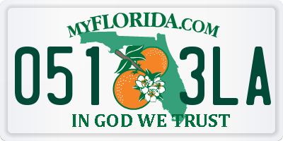 FL license plate 0513LA