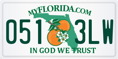 FL license plate 0513LW