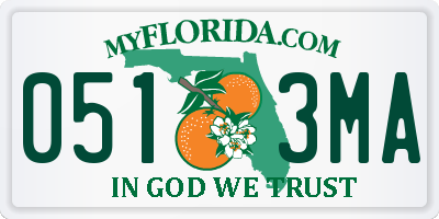 FL license plate 0513MA