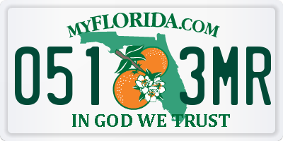 FL license plate 0513MR