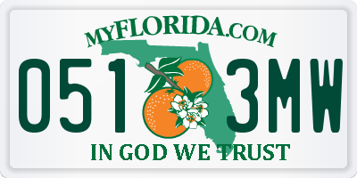 FL license plate 0513MW