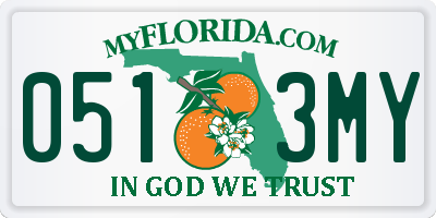 FL license plate 0513MY