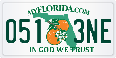 FL license plate 0513NE