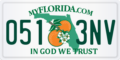 FL license plate 0513NV