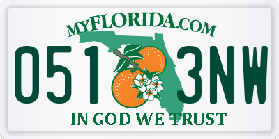 FL license plate 0513NW