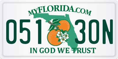 FL license plate 0513ON