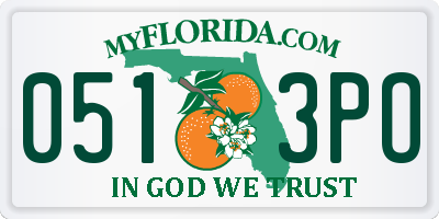 FL license plate 0513PO