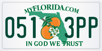 FL license plate 0513PP