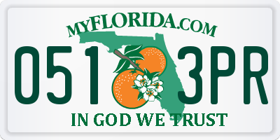 FL license plate 0513PR