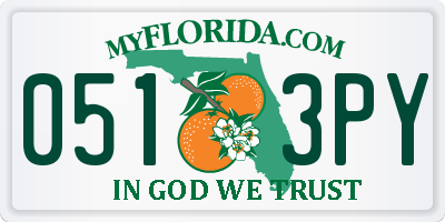 FL license plate 0513PY