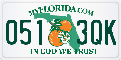 FL license plate 0513QK