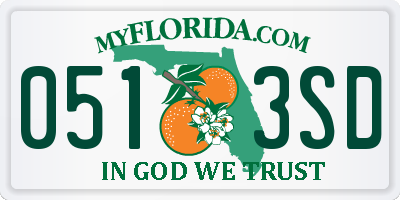 FL license plate 0513SD