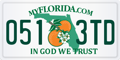 FL license plate 0513TD