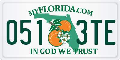 FL license plate 0513TE