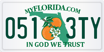 FL license plate 0513TY