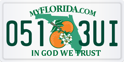 FL license plate 0513UI