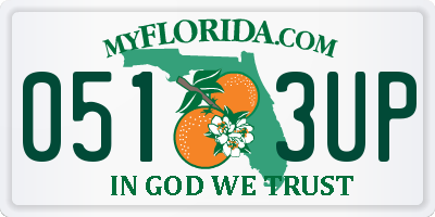 FL license plate 0513UP