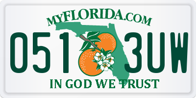 FL license plate 0513UW