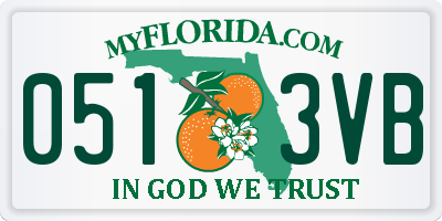 FL license plate 0513VB