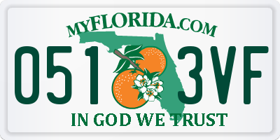 FL license plate 0513VF