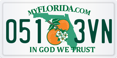 FL license plate 0513VN
