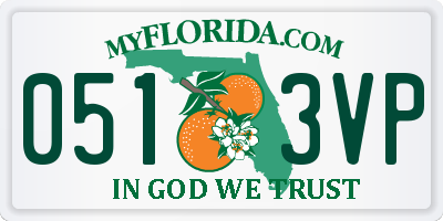 FL license plate 0513VP
