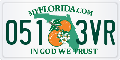 FL license plate 0513VR