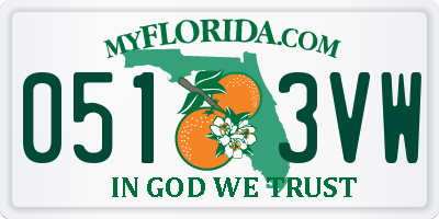 FL license plate 0513VW