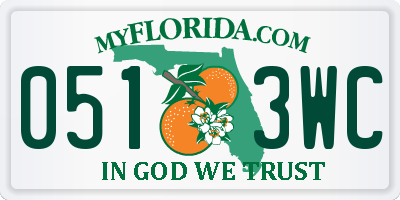 FL license plate 0513WC