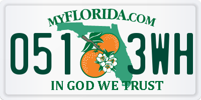FL license plate 0513WH