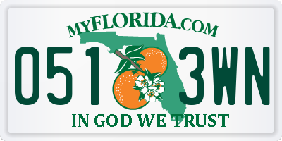 FL license plate 0513WN