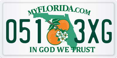FL license plate 0513XG