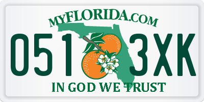FL license plate 0513XK
