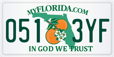 FL license plate 0513YF