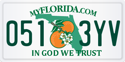 FL license plate 0513YV