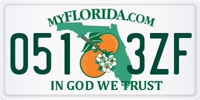 FL license plate 0513ZF