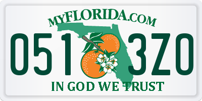 FL license plate 0513ZO