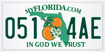 FL license plate 0514AE