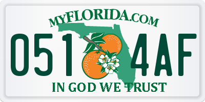 FL license plate 0514AF