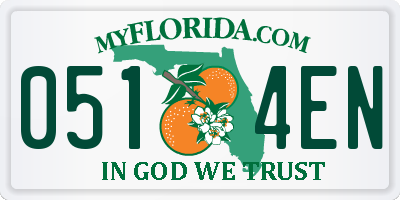 FL license plate 0514EN