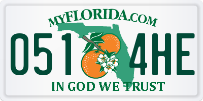 FL license plate 0514HE