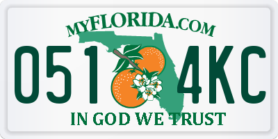 FL license plate 0514KC